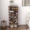 Costway Patented 7-Tier Double Rows Shoe Rack Vertical Wooden Shoe Storage Organizer Rustic White/Brown